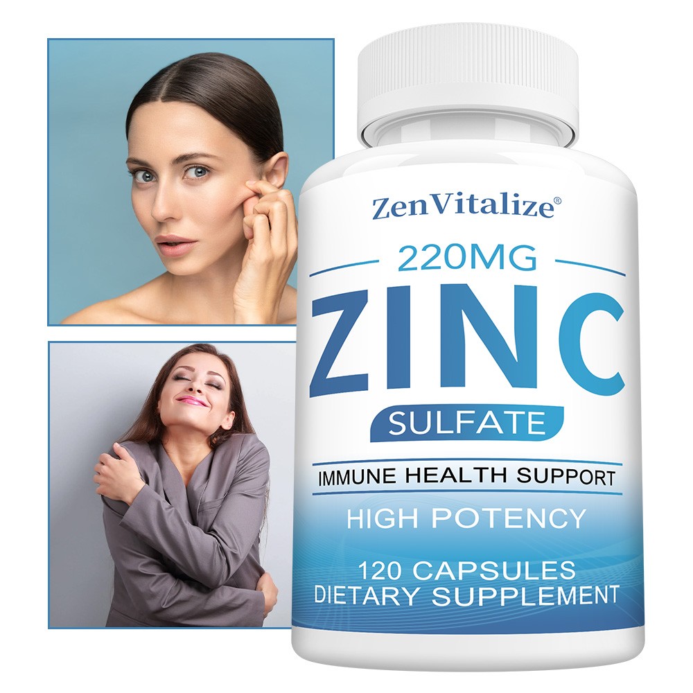 Zinc Sulfate Immune Health Support Supplement,120 Capsules,Skin & Energy Support