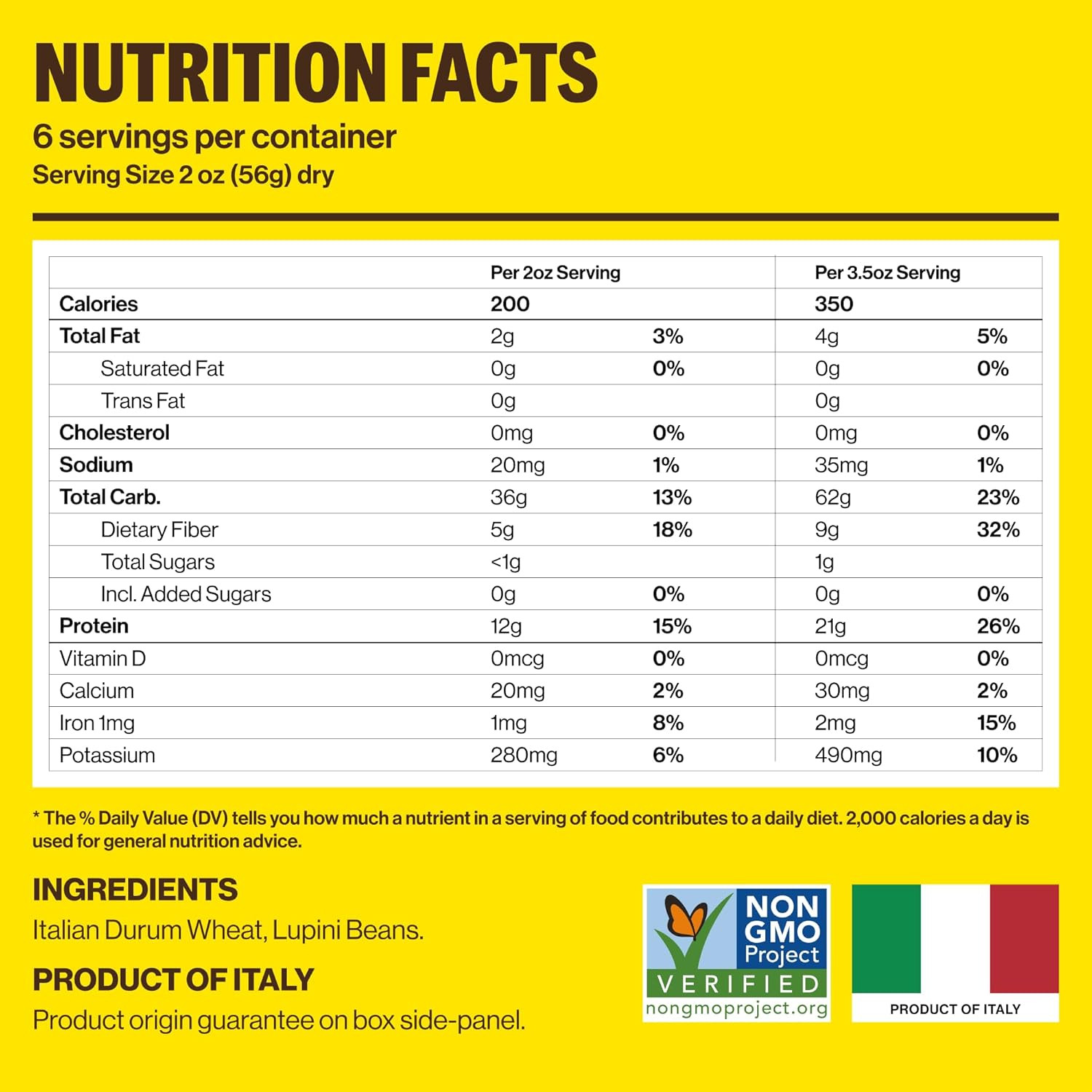 Fusilli Italian Protein Pasta | Low Carb | High Fiber | High Protein | Non-Gmo |