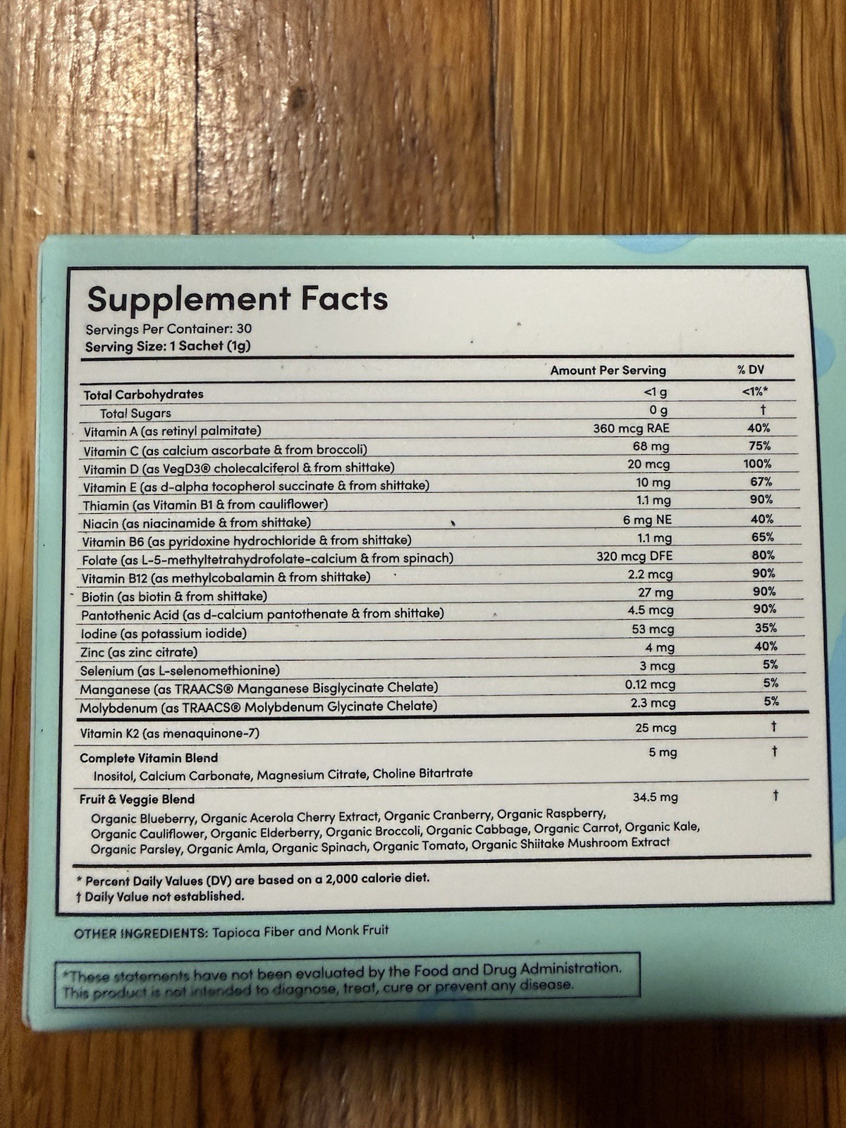 2pack EllaOla Teens Unflavored Multivitamin Sachets Vegan Zero Sugar 30 Count