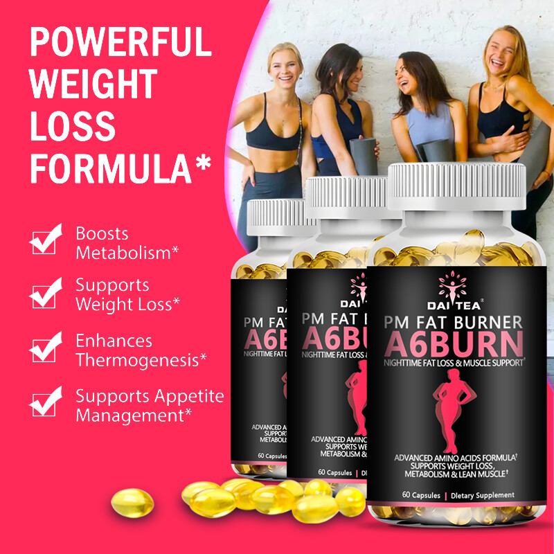 DAITEA Fat Burner PM Night Time Weight Loss Diet Pill Supports Lean Muscle