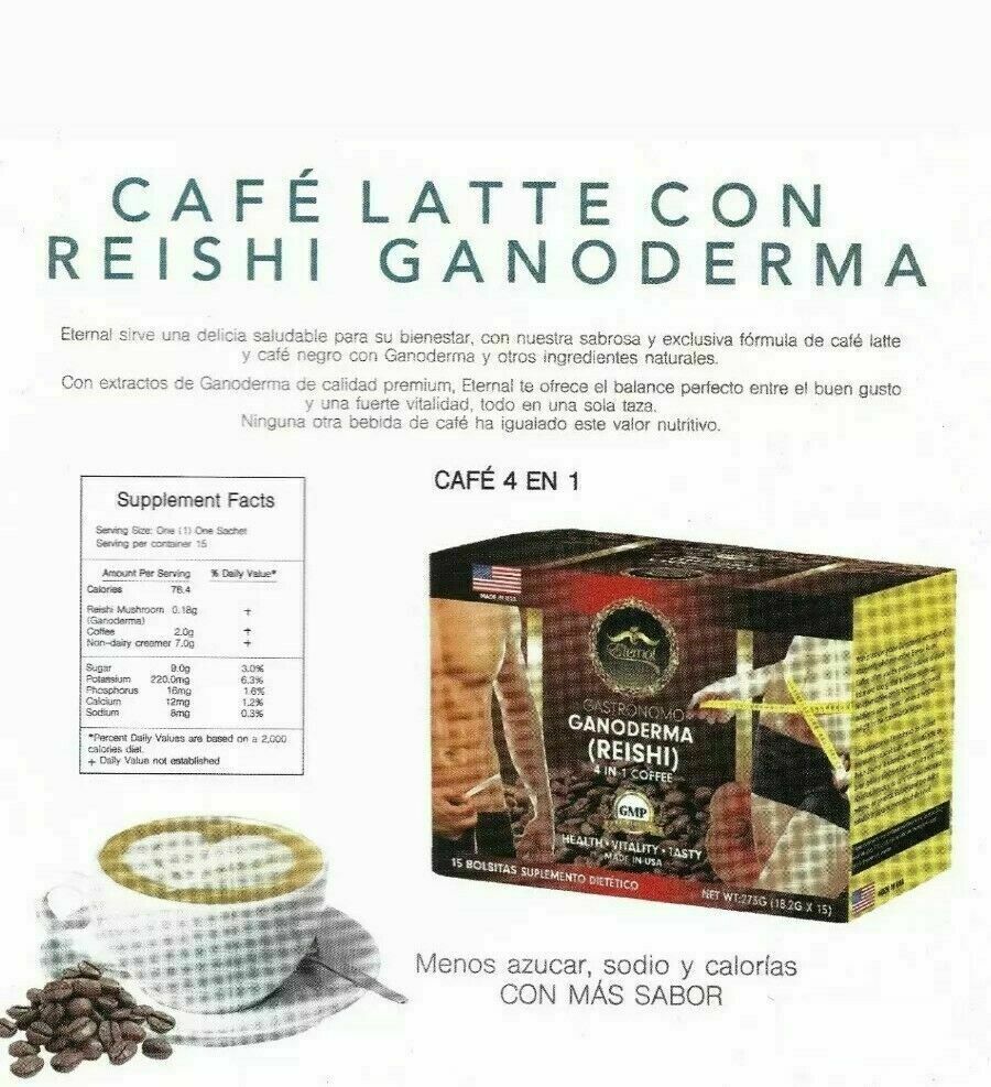 eternal gourmet ganoderma 4 in 1 coffe 15 sachets.cafe 4 en 1. 15 sobres.