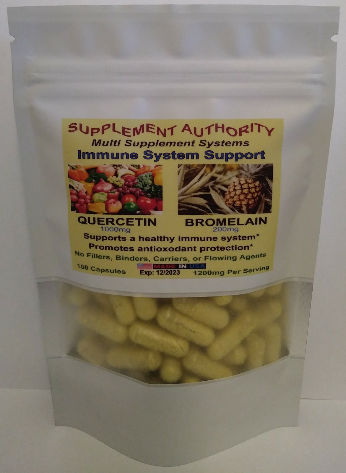 Quercetin Bromelain Antioxidant Immune System Support – DOUBLE THE POWDER! SALE!