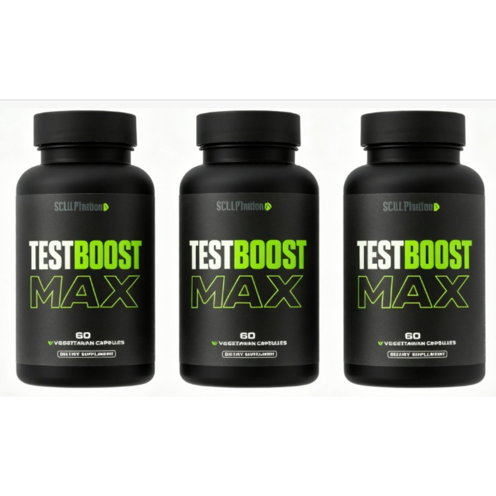3 PACK Sculpt Nation by V Shred Test Boost Max -Testosterone Supplement for Men