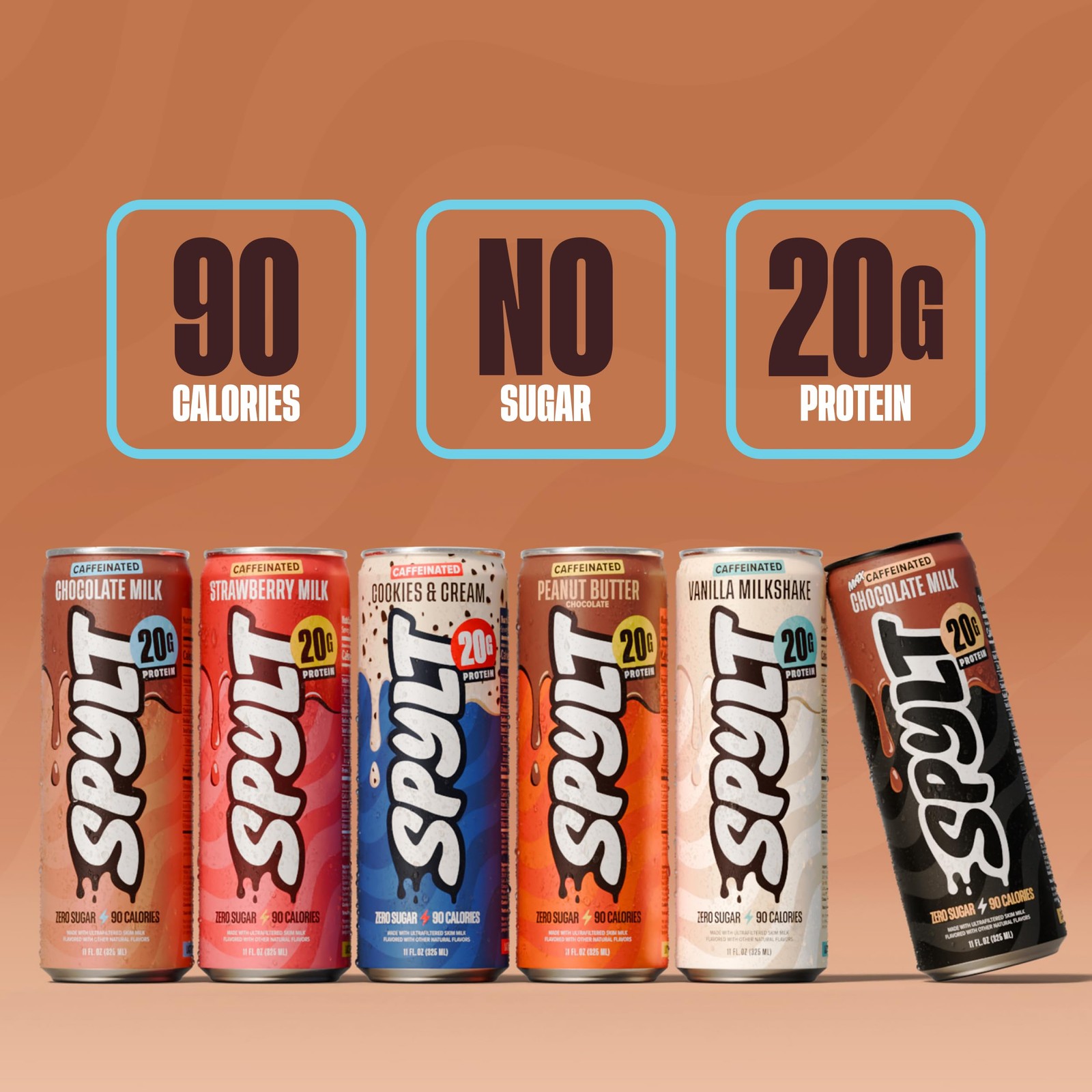 Spylt High Protein Milk – 6 Flavor Variety Pack with 132 Fl Oz (Pack of 1)