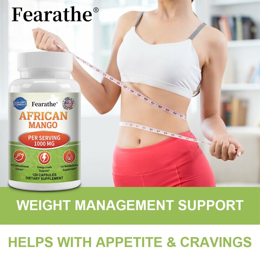 African Mango Capsules 1000 Mg Per Serving Weight Loss Fat Burner 30-120 Pills