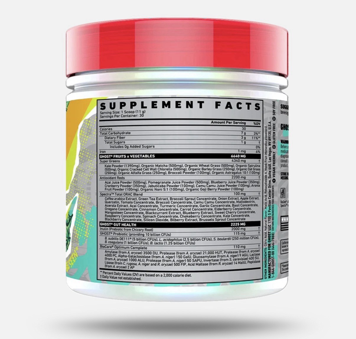 Ghost Greens, Iced Tea Lemonade Reds Health Recovery Fitness Supplement Energy