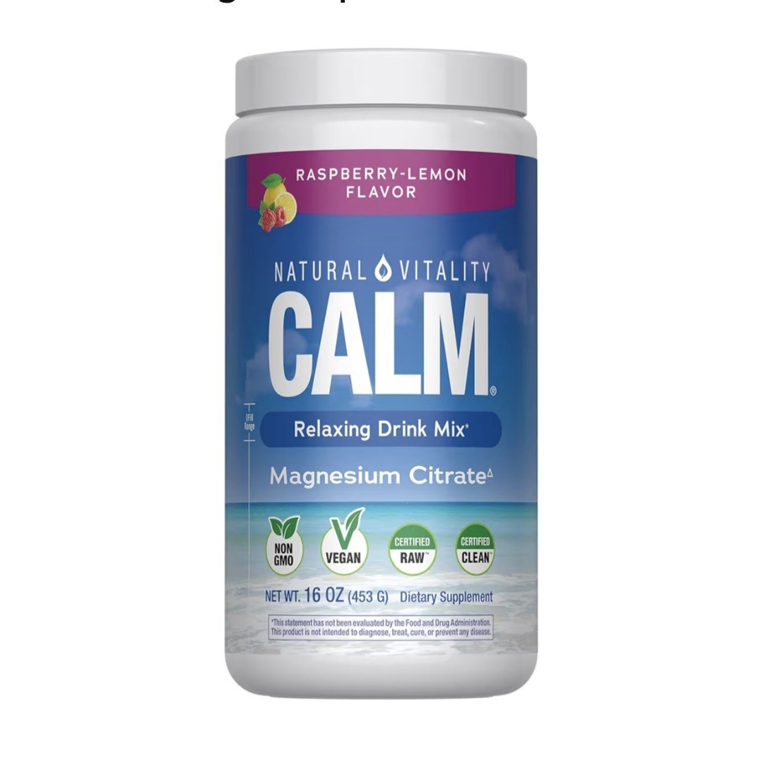 Natural Vitality CALM Magnesium Citrate Relaxation Powder Raspberry-Lemon 16oz