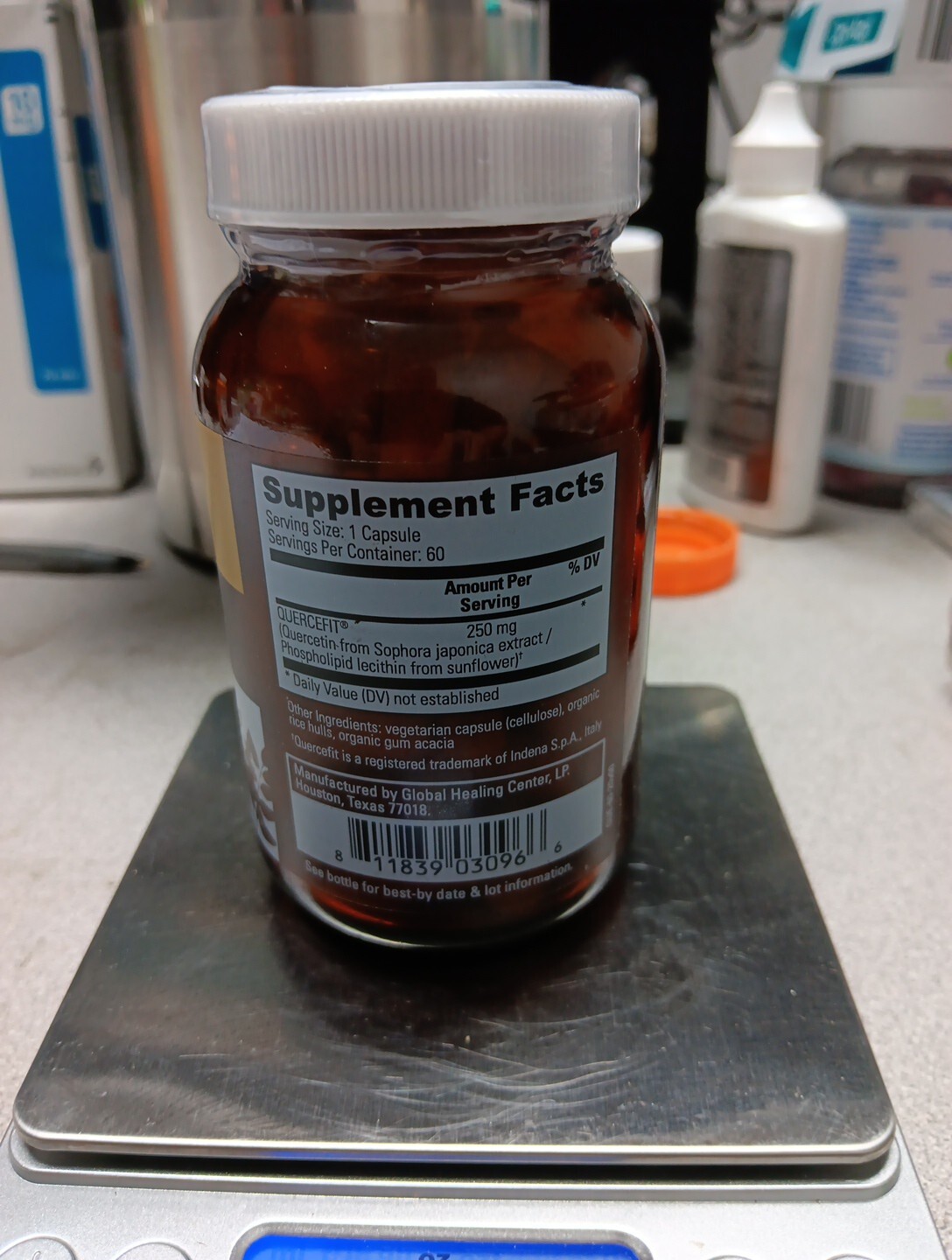 Global Healing Center Plant-Based Quercetin Supplement Capsule – 60 Count