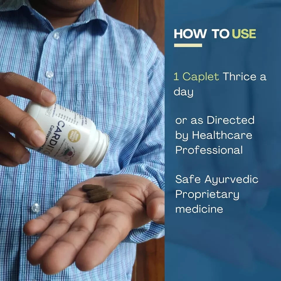 Carditone Ayush Herbs 60 caplets Cardiovascular Support fast ship