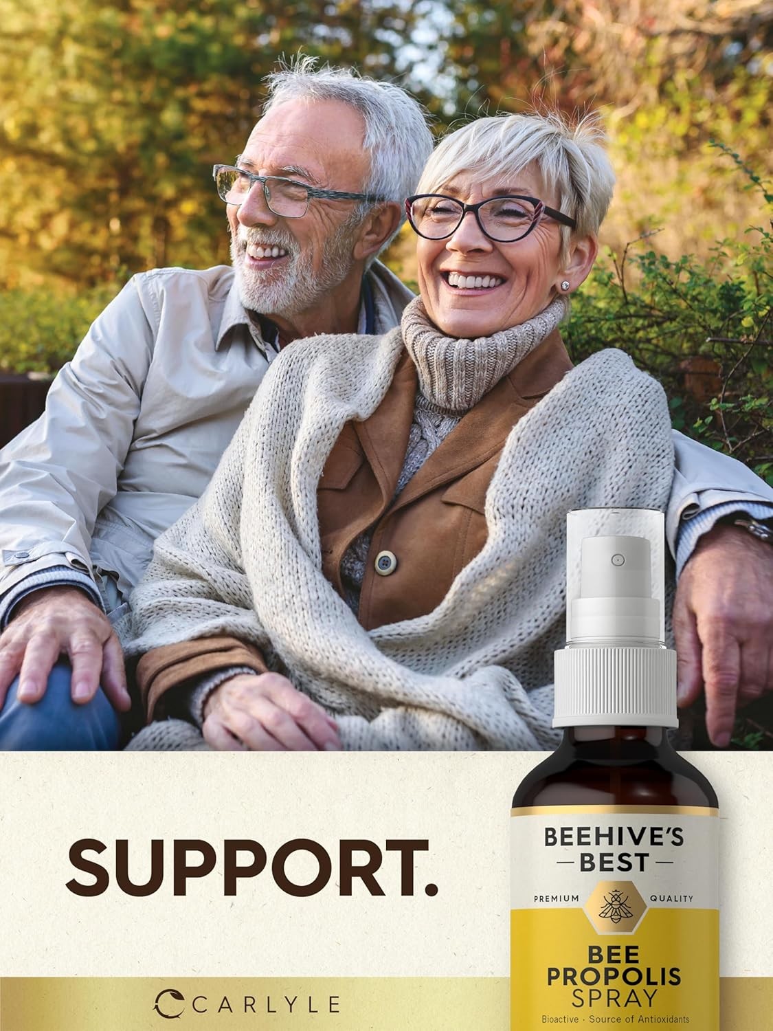 Bee Propolis Spray | 2 fl oz | Daily Throat Spray | Beehive’s Best by Carlyle