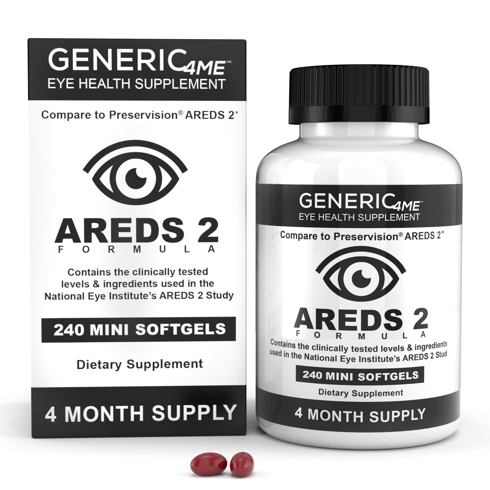 Generic4ME AREDS 2 SoftGels, 500 mg Vitamin C, 400 IU 240 Count (Pack of 1)