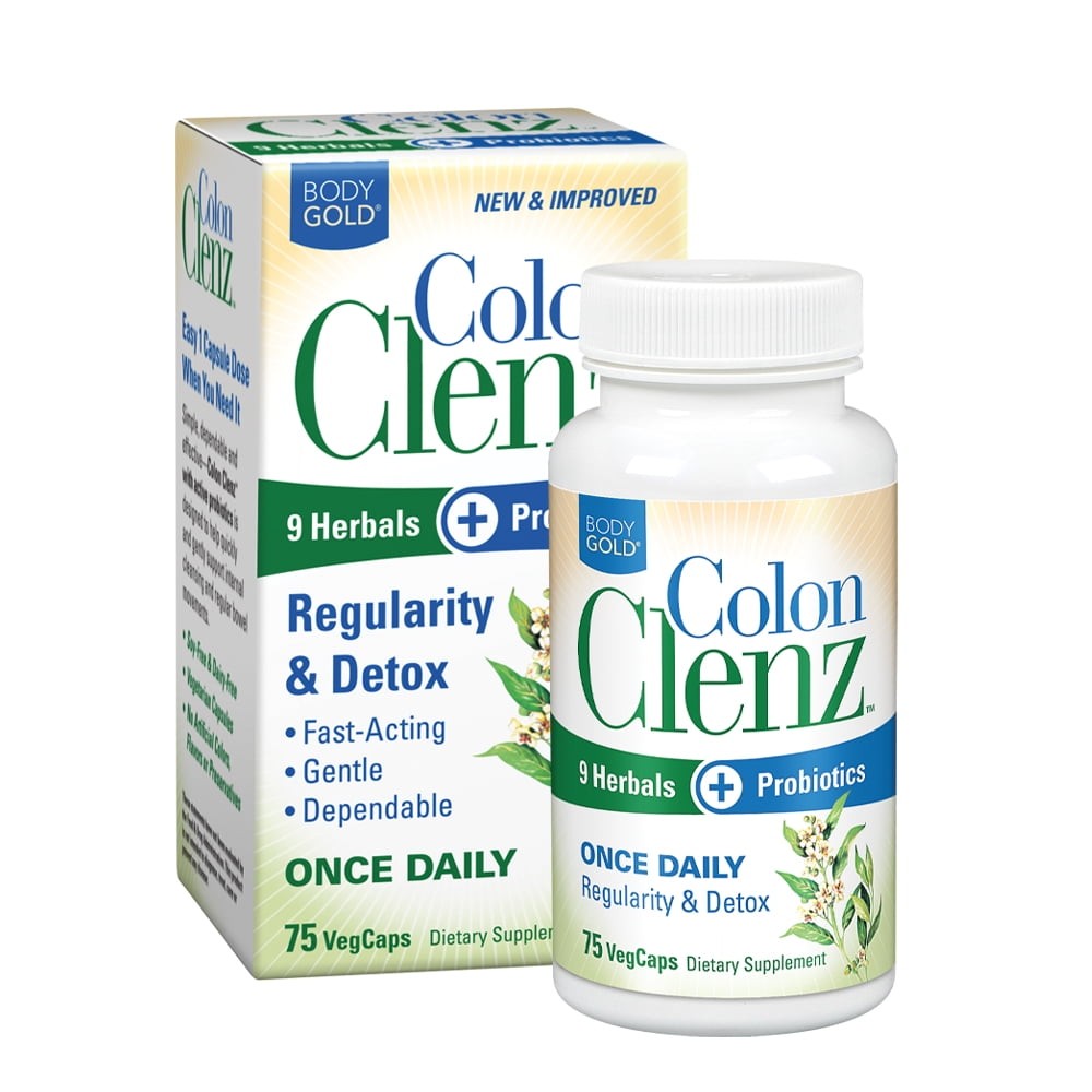 Body Gold Colon Clenz Regularity & Detox Formula | Once 75 Count Pack of 1