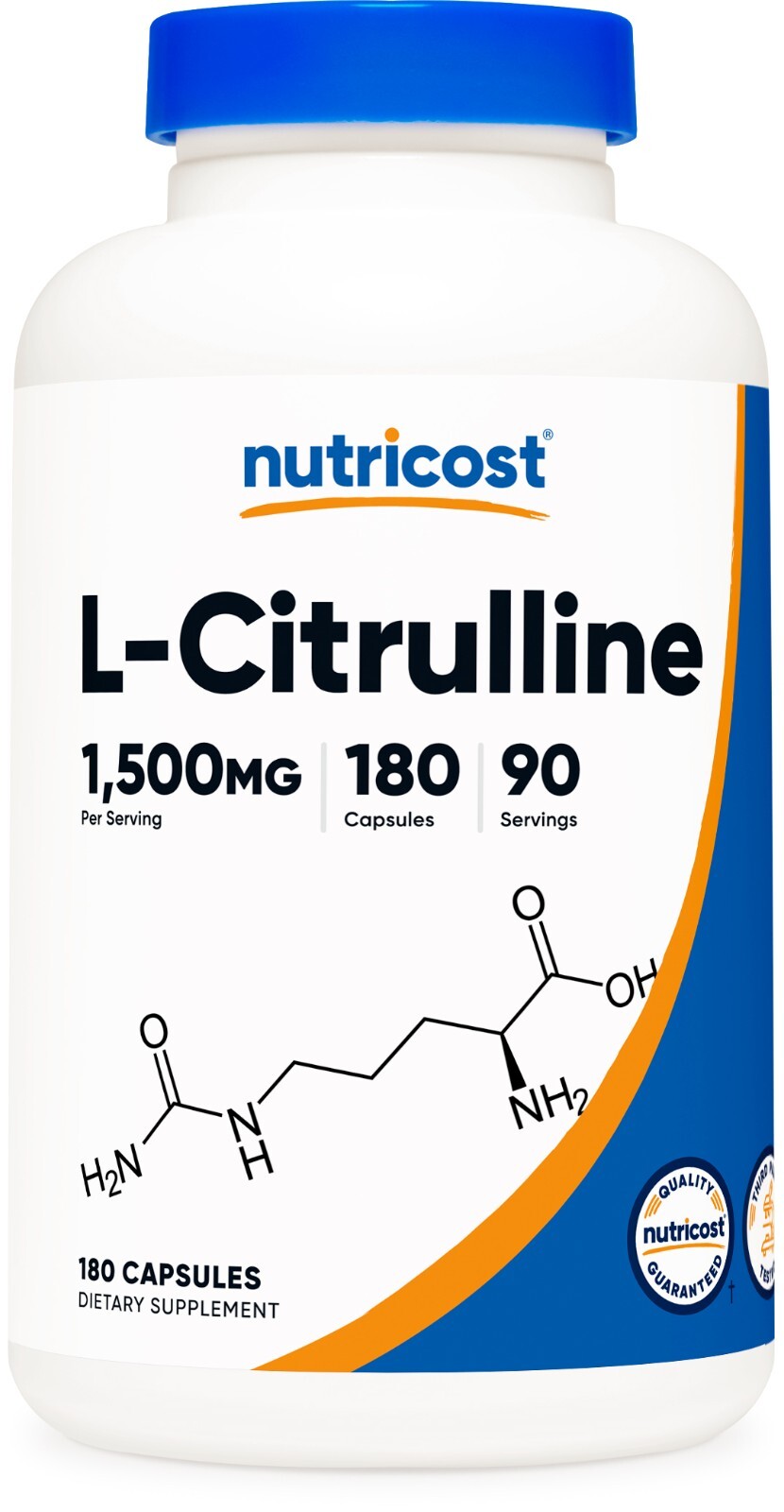 Nutricost L-Citrulline 750mg, 180 Capsules – Gluten Free & Non-GMO