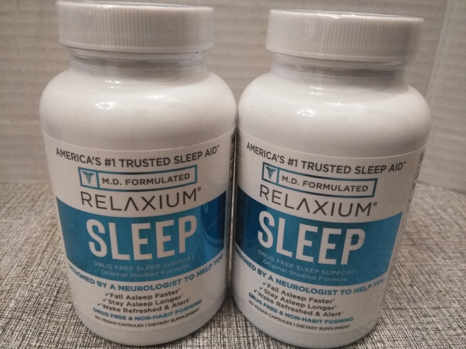 NEW Relaxium Sleep Natural Dietary Supplement for Better Sleep 60 CAPS EA (2PK)