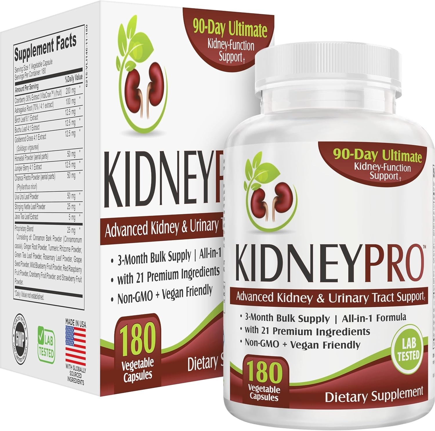 Kidney-PRO | 3-Month Supply with 21 Kidney Health Supplements | All-in-1 Blen…