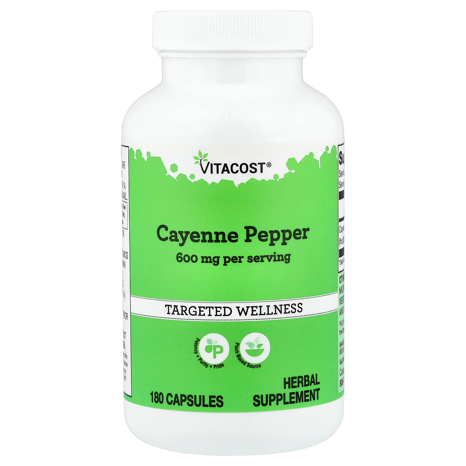 Cayenne Pepper, 180 Capsules (300 mg per Capsule)