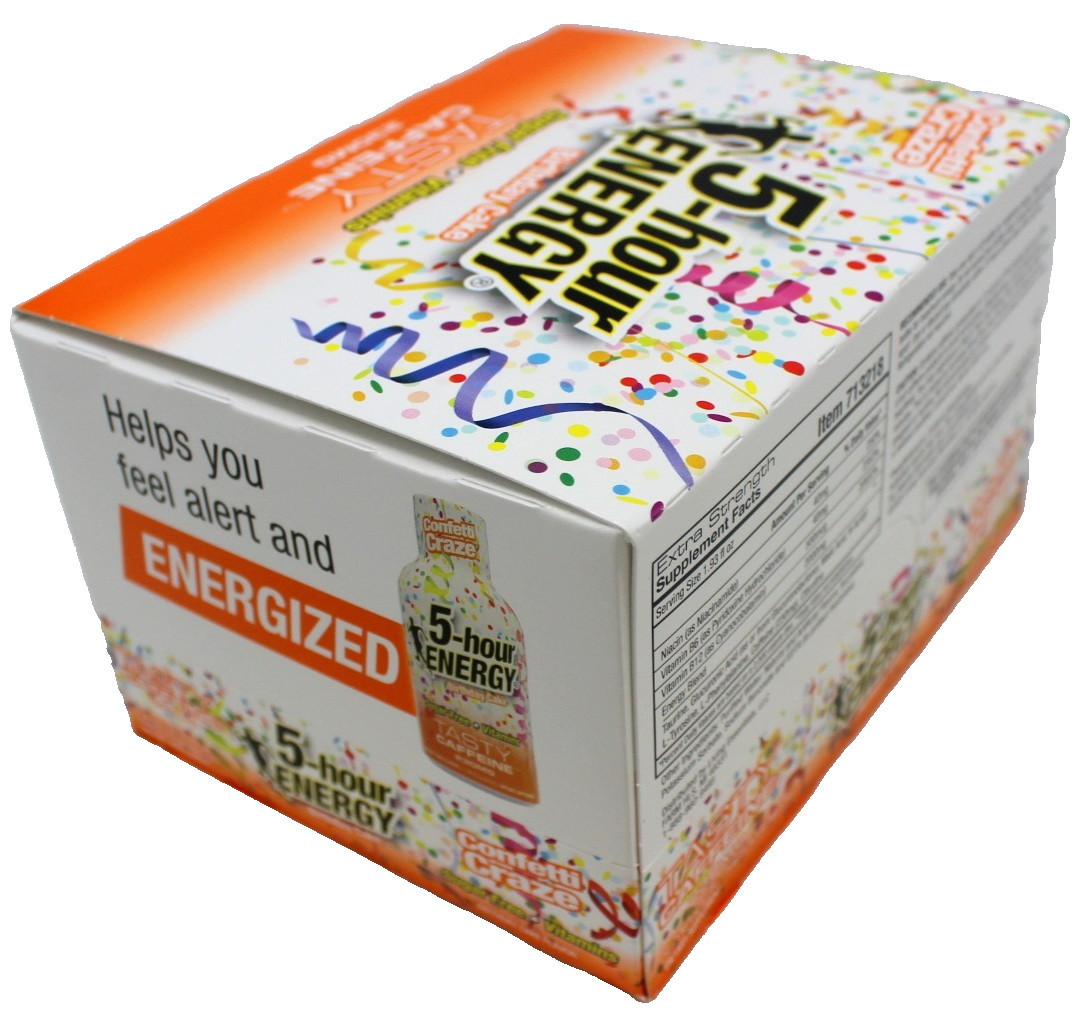 5 Hour Energy Birthday Cake Confetti Craze Extra Strength 12 Count Box 1.93 Oz