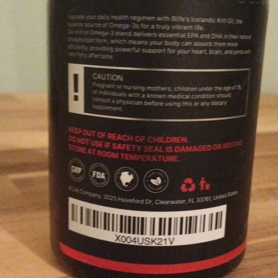 Bulu Krill Oil 1000mg Omega-3 EPA DHA Astaxanthin Gluten-Free 90 Softgels
