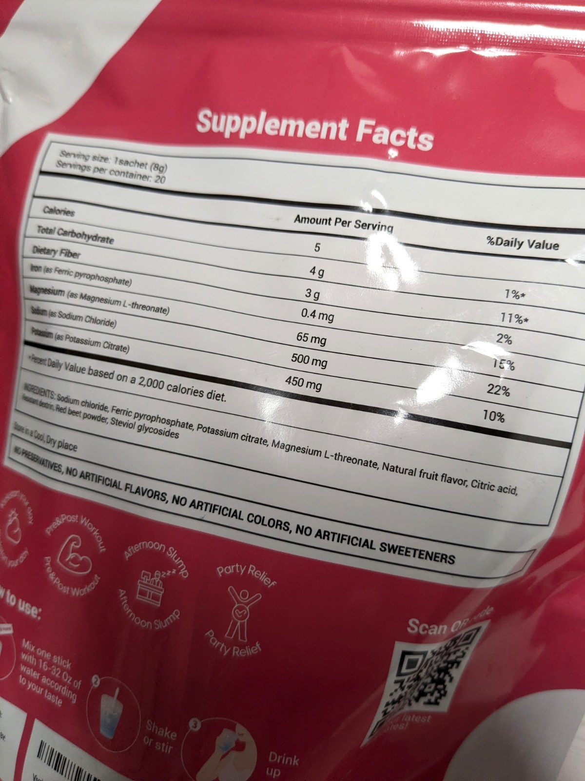 Vivalyte Sugar Free Stevia Electrolyte Powder Raspberry Drink Packets 20 ct.