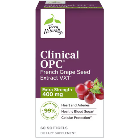 Terry Naturally Clinical OPC French Grape Seed Extract VX1 400 mg 120 Softgels