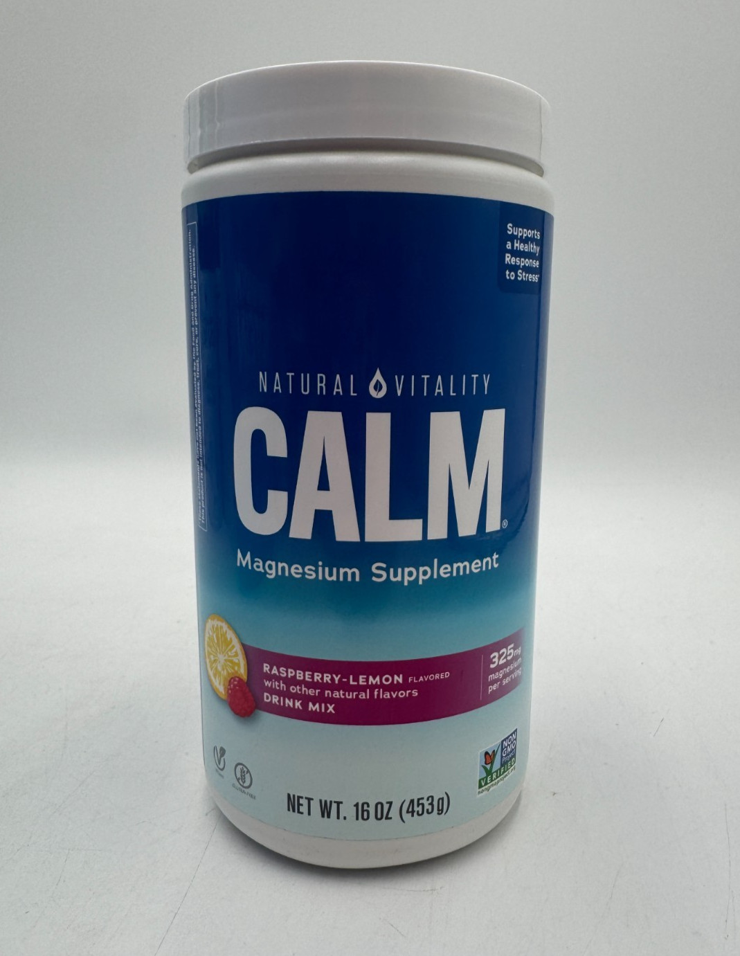 Natural Vitality CALM Magnesium Supplement Powder Raspberry Lemon, 16oz 11/26