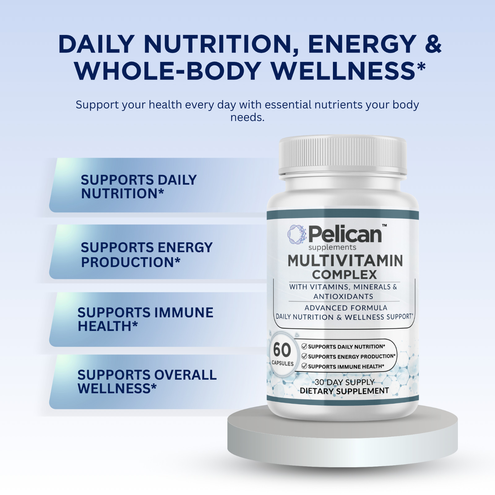 Pelican Multivitamin Complex – Daily Nutrition Support – 60 Capsules