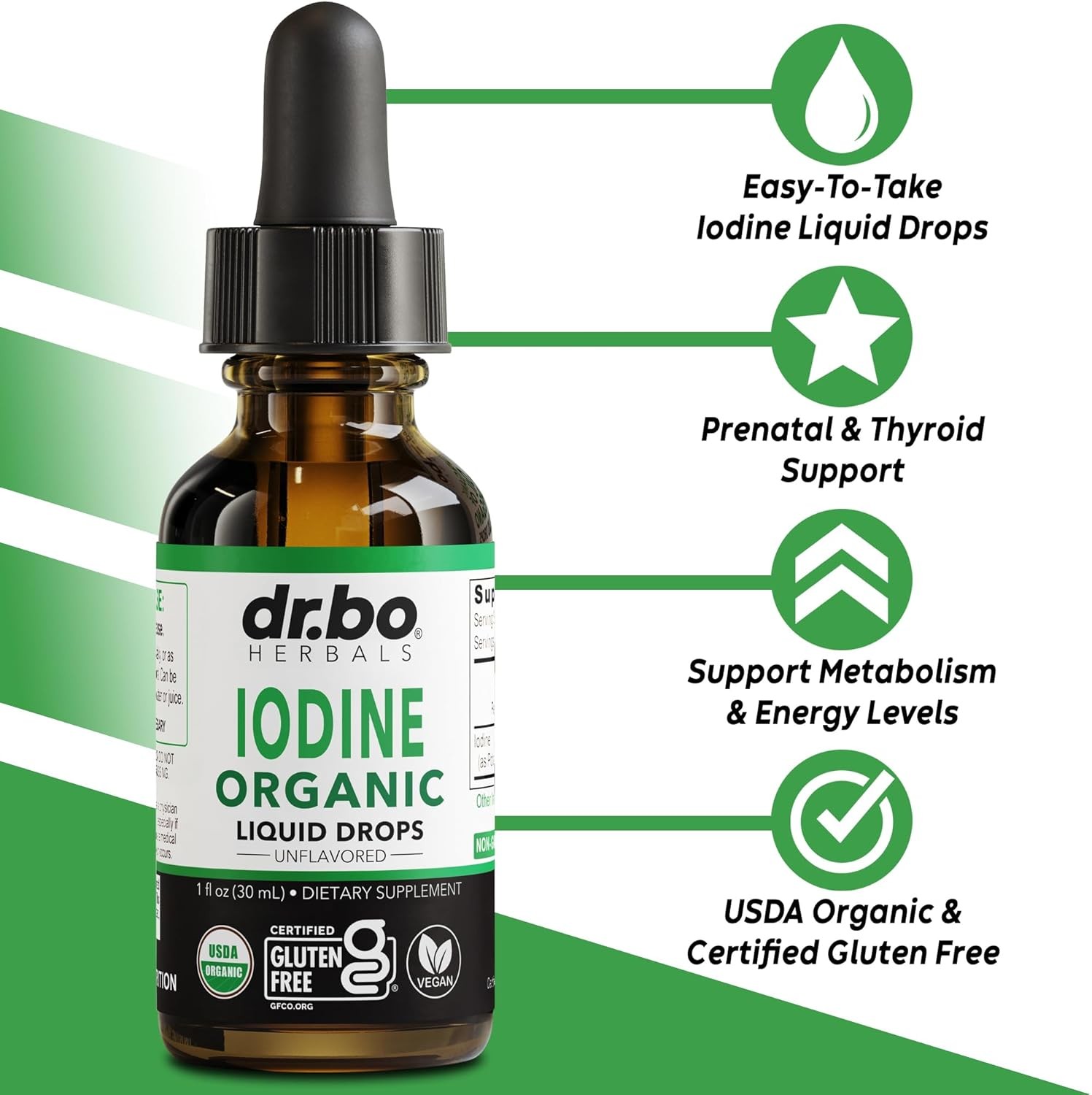 Iodine Liquid Drops Potassium Iodide – 1 Year Supply Pure Clear Organic Iodine D