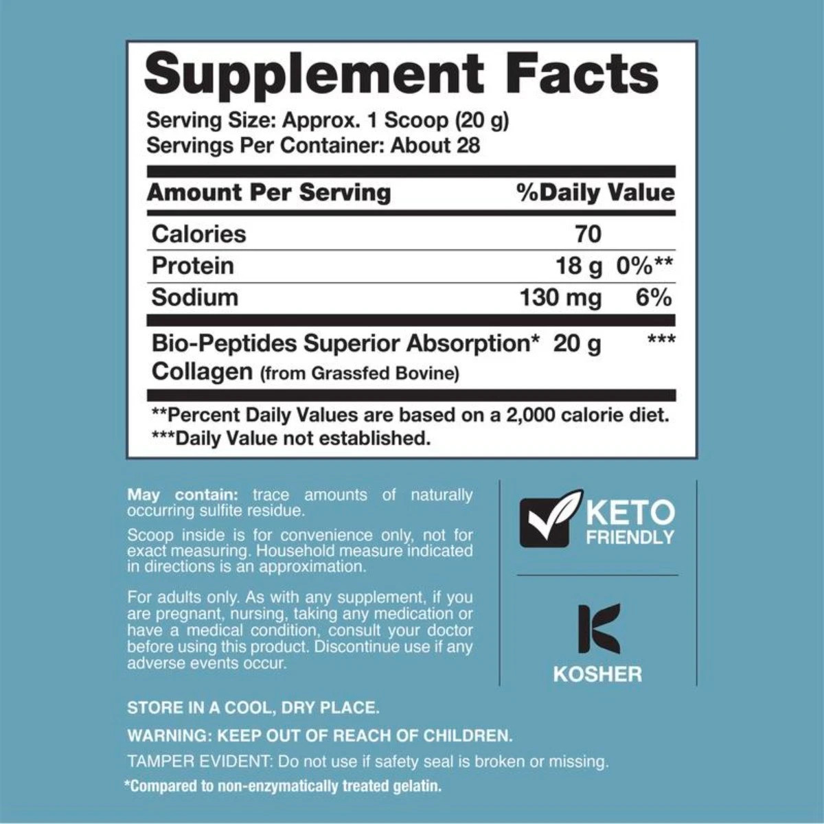 NeoCell 20oz Collagen Bio-Peptides Powder Grassfed 18 Amino Acids Premium