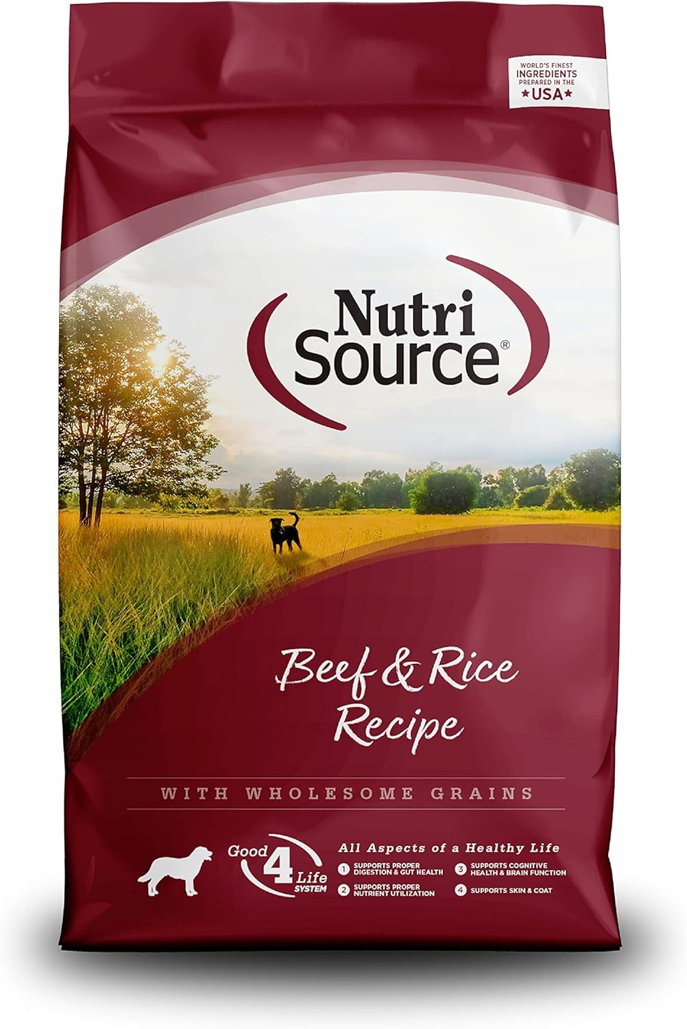 NutriSource Dog Food,Made with Beef and Brown Rice,Large Breed,with Wholesome Gr