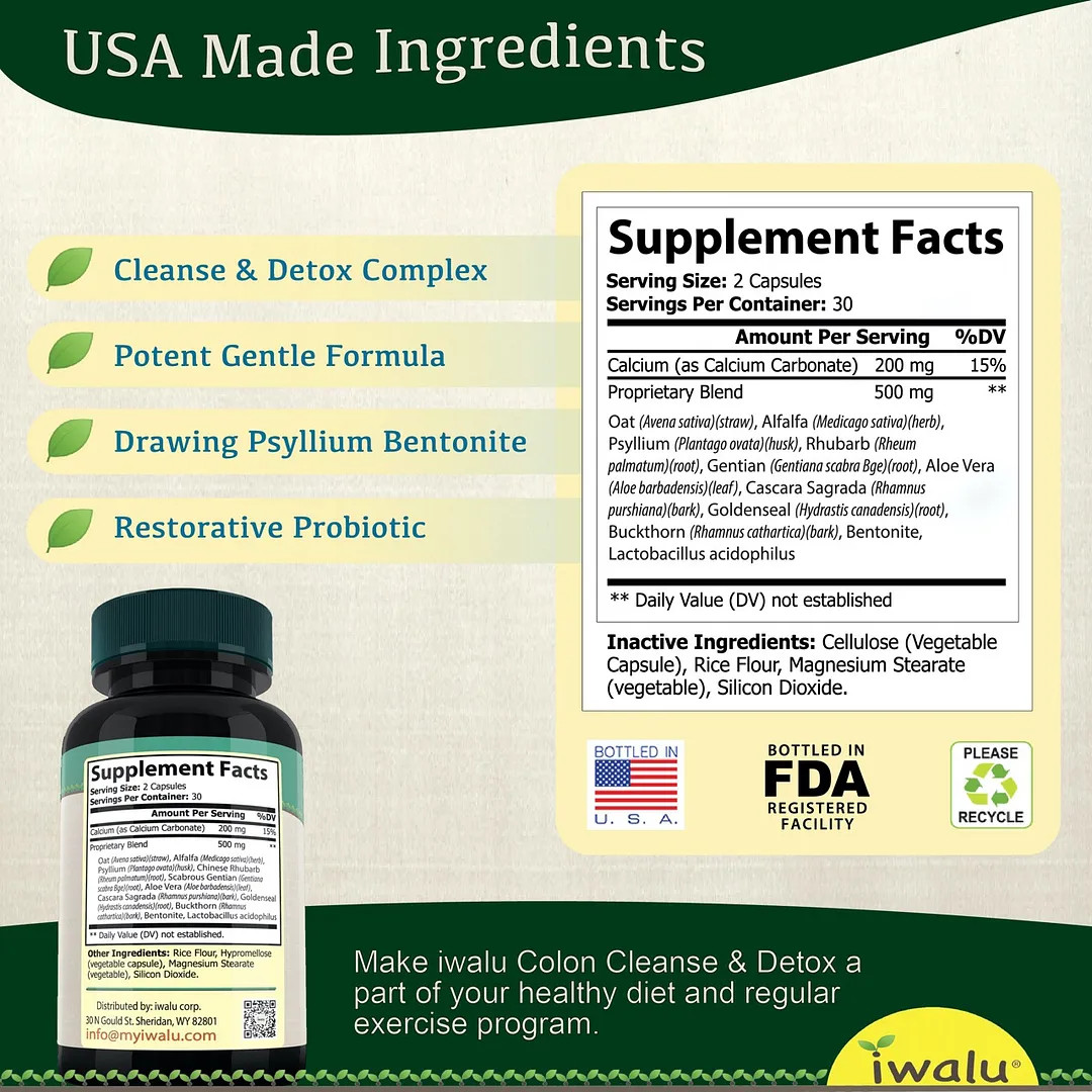 Colon Detox | Best Supplement Capsule Pill Men Women FREE SHIP