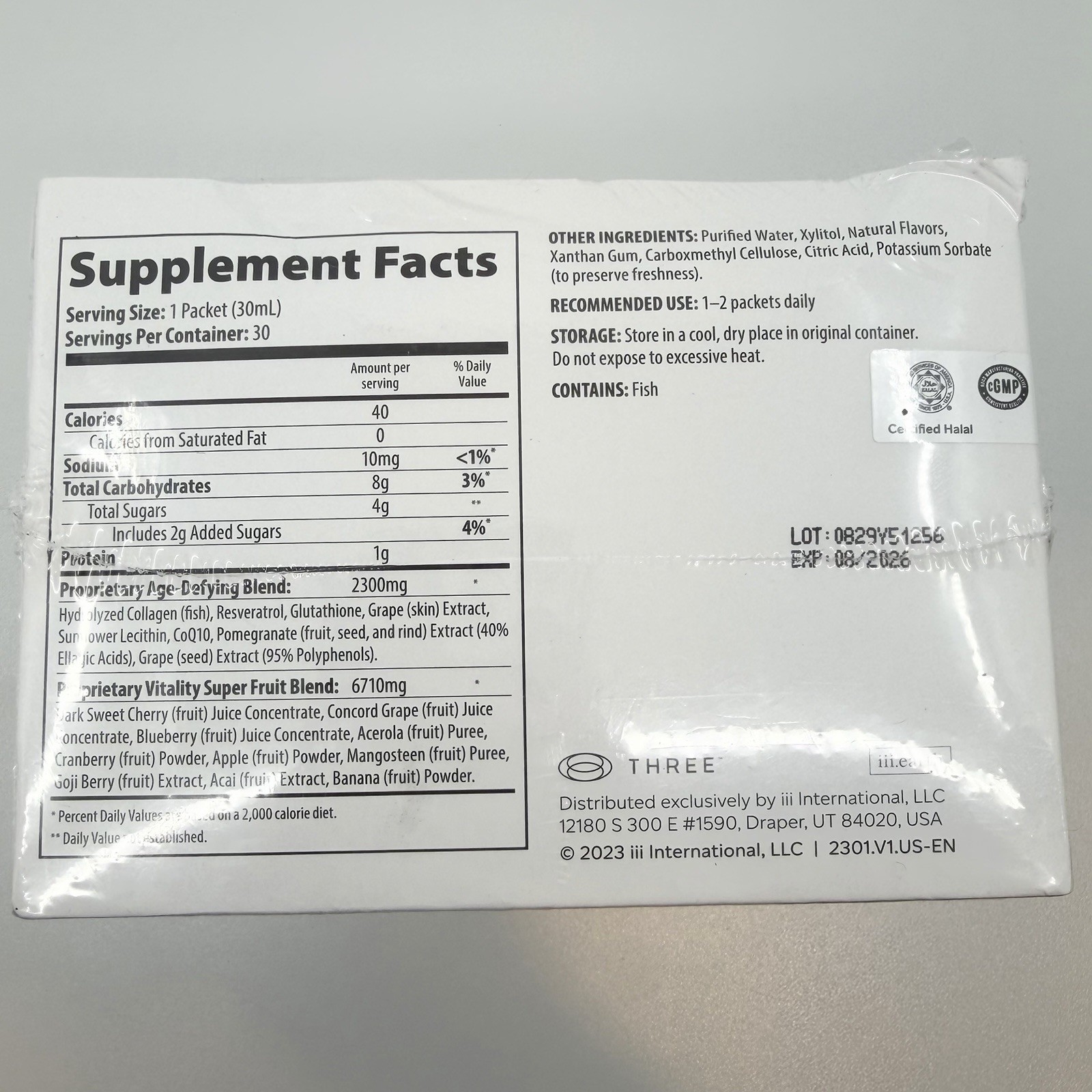NEW iii Three Eternal Antioxidant Super Blend Dietary Supplement 30 Packet 9/26
