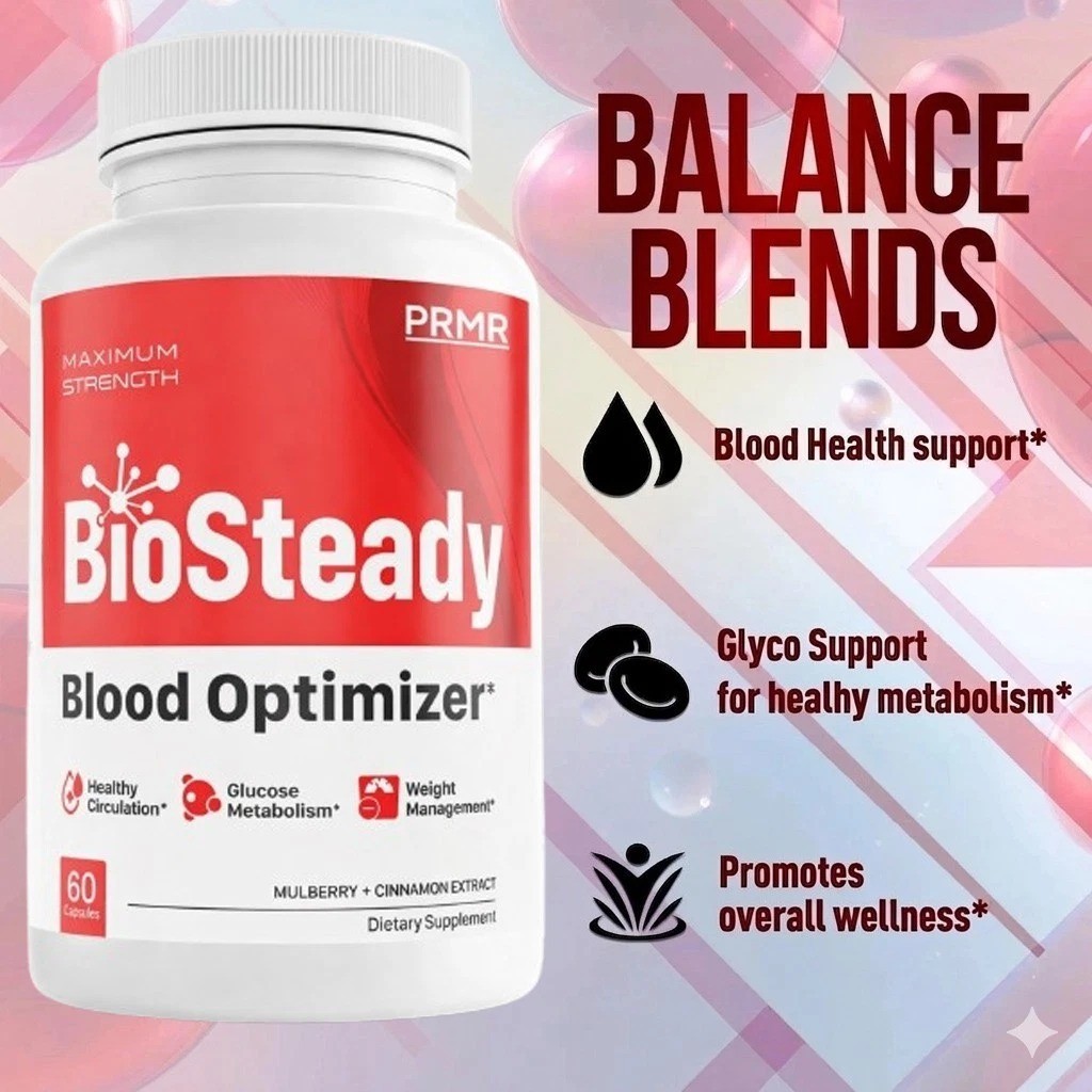 (1 pack) BioSteady Blood Health Support Dietary Supplement – ( 60 Capsules )