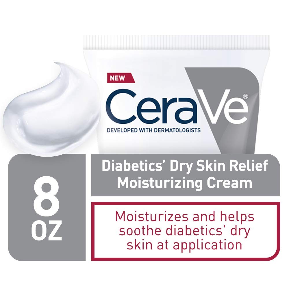CeraVe Moisturizing Cream for Diabetics’ Dry Skin, 8 Ounce (Pack of 1), WHITE