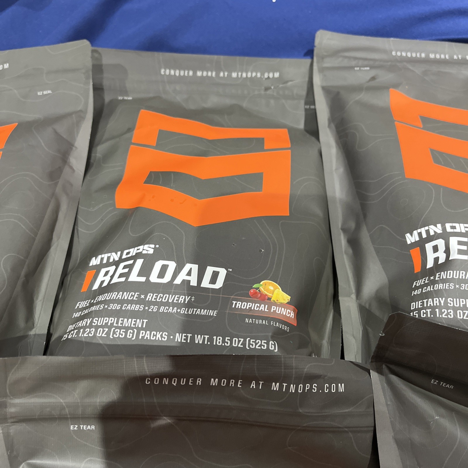 Lot of 6 – MTN OPS Reload Ready to Mix Carb Mix Tropical Punch 15 Packs BB 03/27