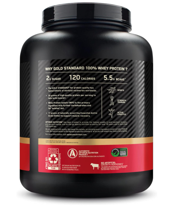 Optimum Nutrition Gold Standard 100% Whey Protein, Strawberries & Cream, 5 lb