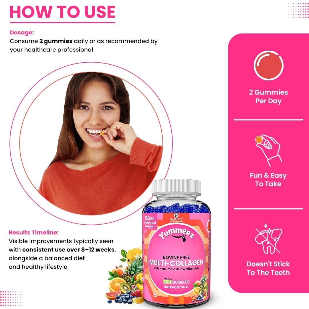 N.aturyz Multi Collagen Gummies Mix Fruit 30 Count