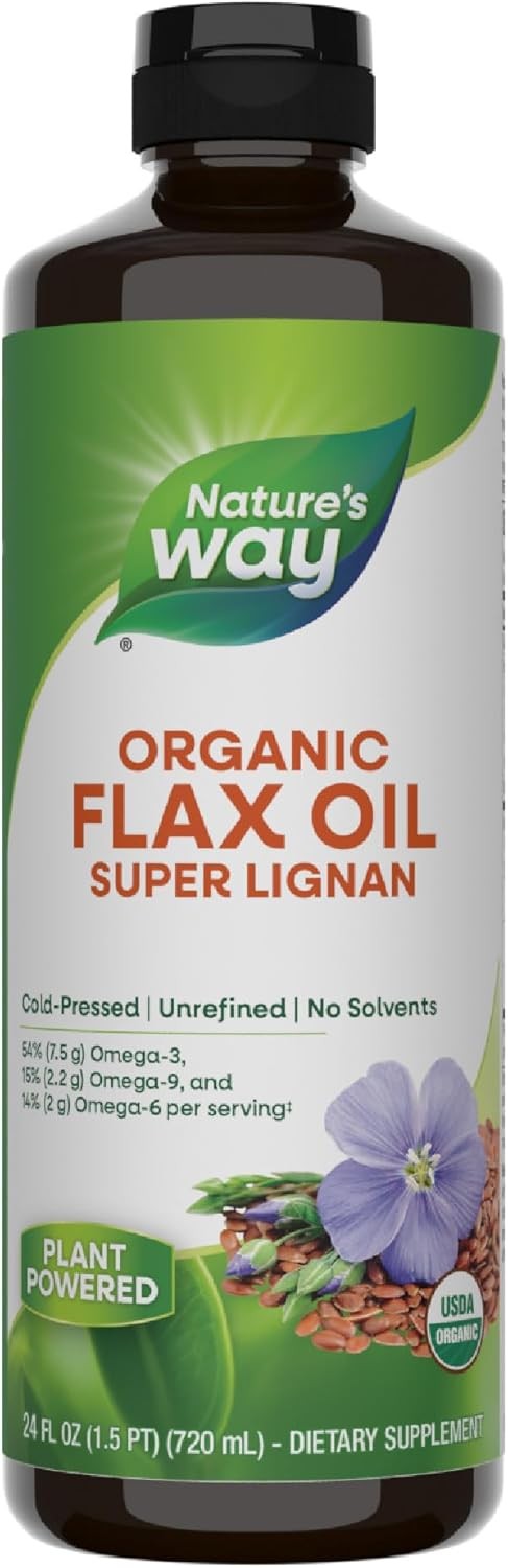 Nature’s Way Organic Flax Oil Super Lignan, 24 Fl Oz (Pack of 1)