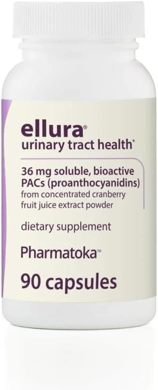 Ellura 36mg Cranberry Extract Capsules | Urinary Tract Health Support 90 Ct