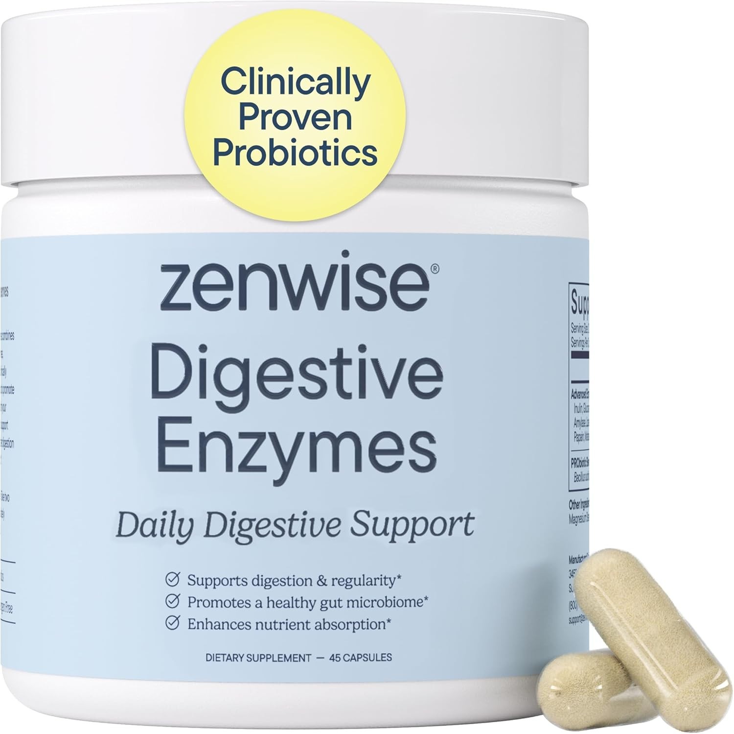 Multienzyme Digestive Support Capsules for Bloating and Indigestion