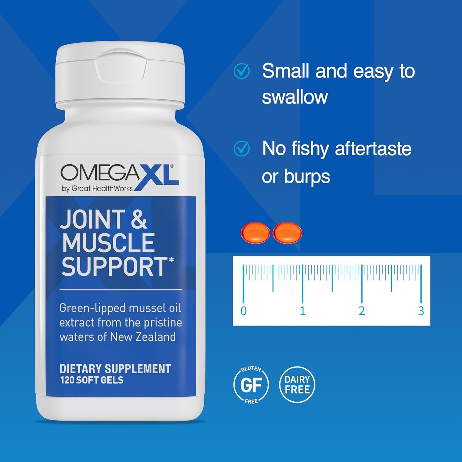 OmegaXL Joint Support Supplement, for Relief – Natural Muscle Support, Green Lip