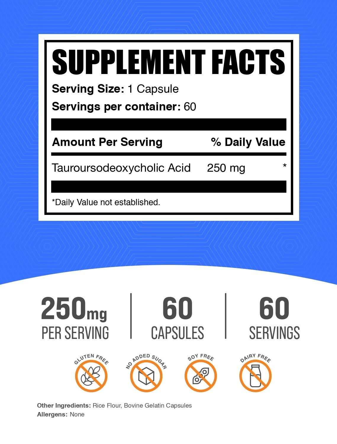 BulkSupplements TUDCA 60 Capsules – 500 mg per serving