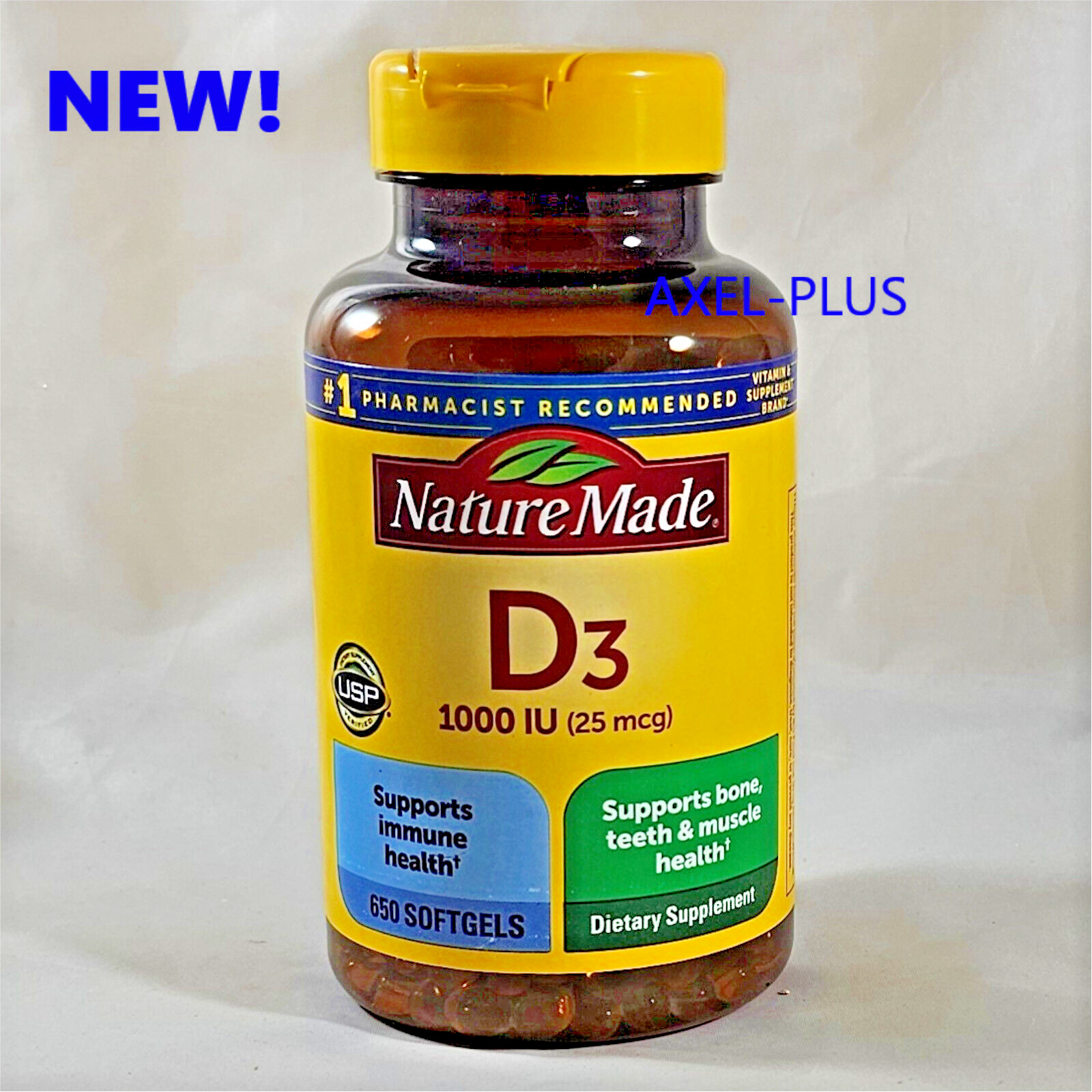 Nature Made Vitamin D3 25 mcg., 650 Softgels