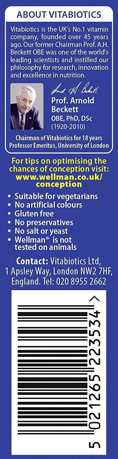 Wellman Conception Tablets for Men 30 Count Nutritional Support Zinc CoQ10