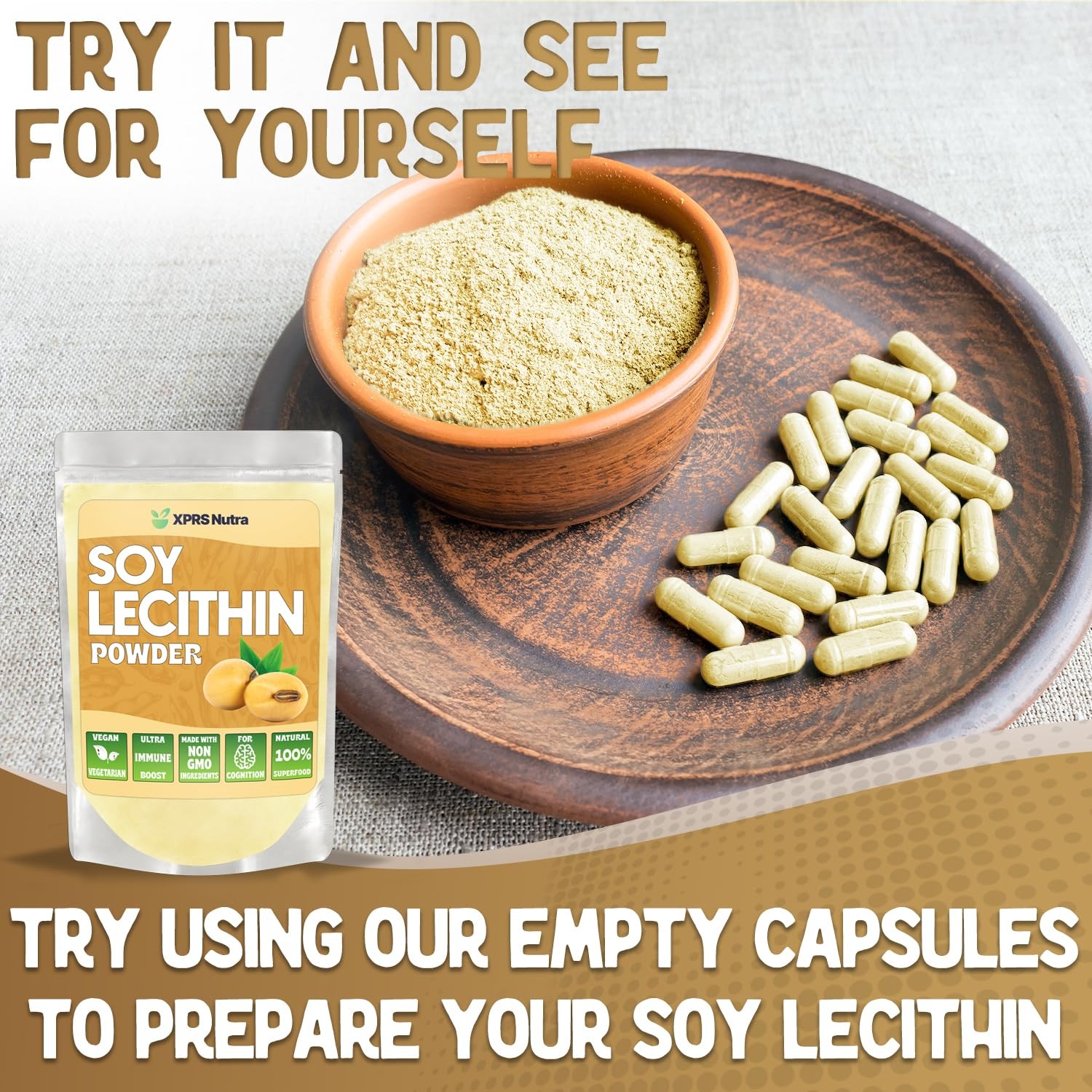 Soy Lecithin Powder Food Grade Fat Emulsifier Suitable for Cooking, Baking a…