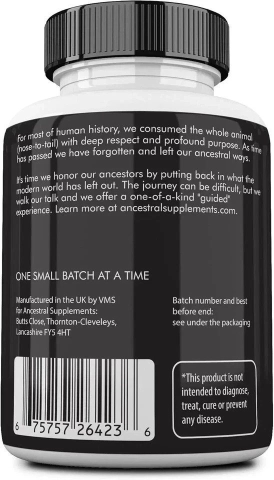 Ancestral Supplements Grass Fed Beef Organ Supplement – Non-GMO, 360 Caps 2Pack