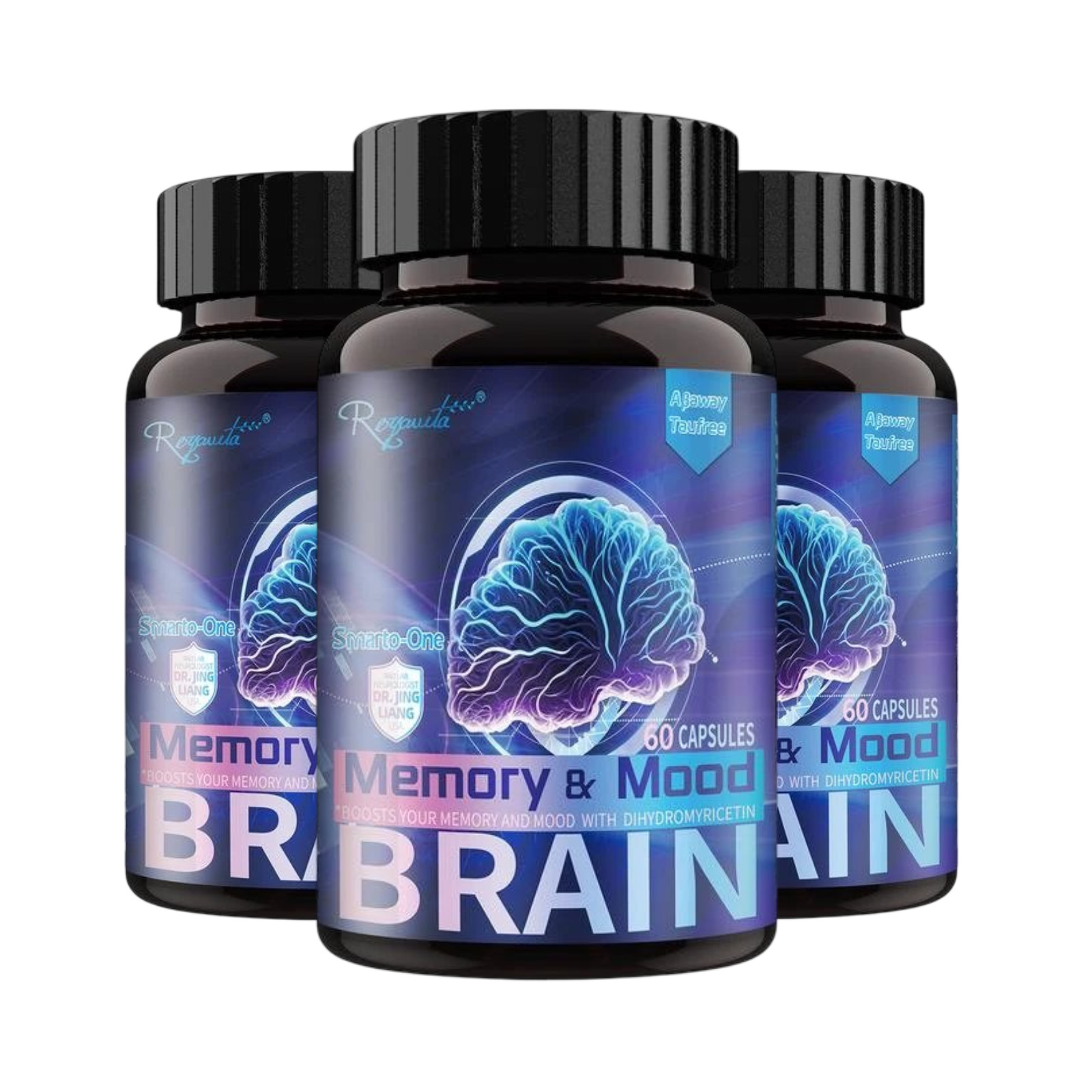 3-Pack Royavita Memory & Mood Capsules – Brain and Memory Capsules -180 Capsules