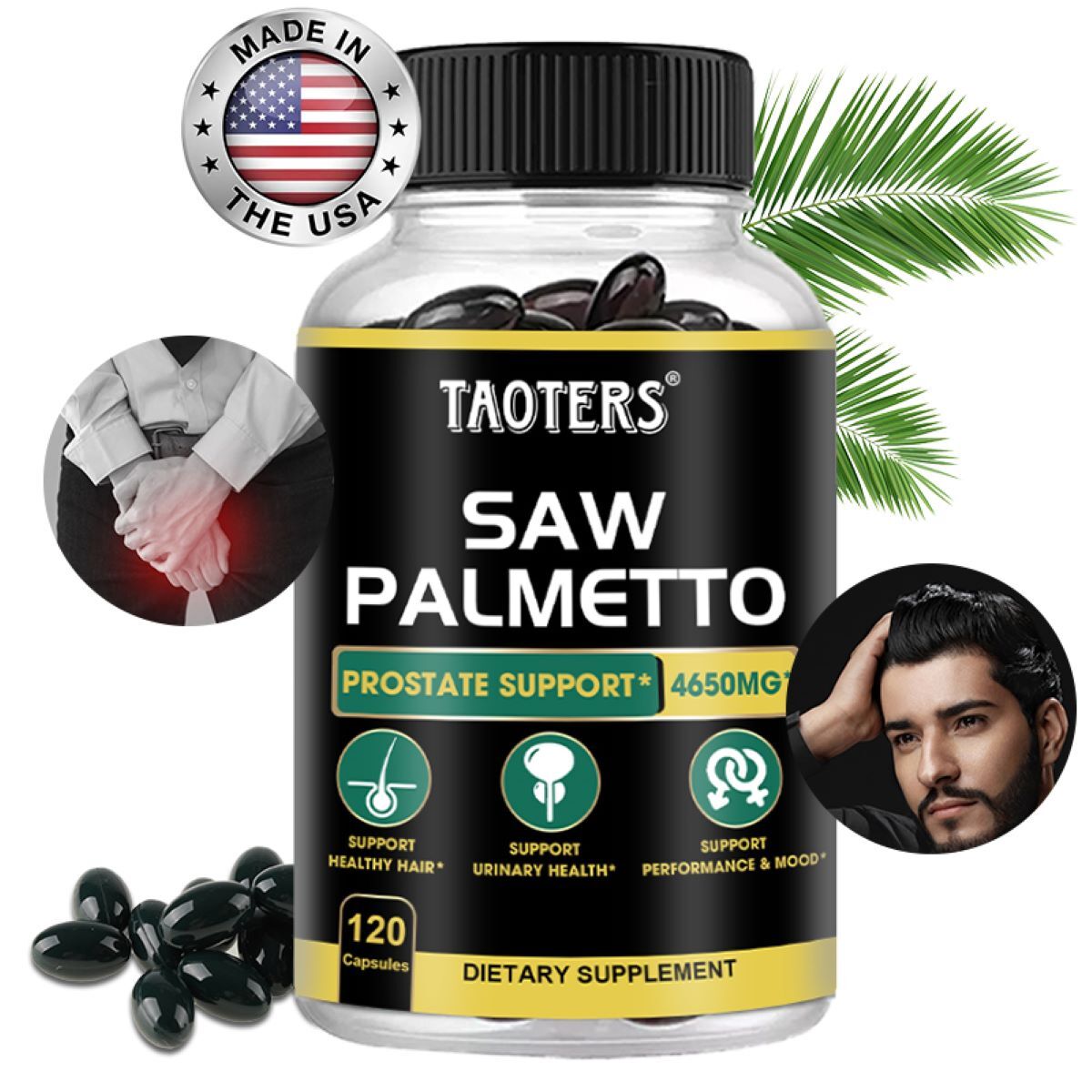 Prostate Support – Saw Palmetto – Reduce Frequent Urination, Stamina supplement