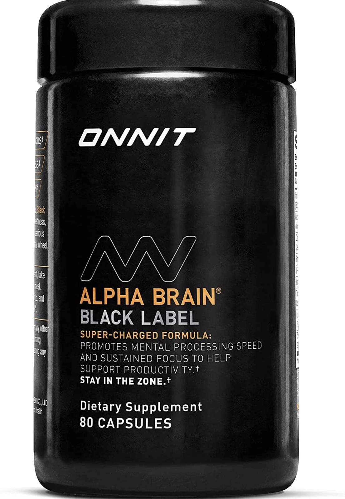 Alpha Brain Black Label Capsule (80Ct) Premium Citicoline Brain Supplement – Foc