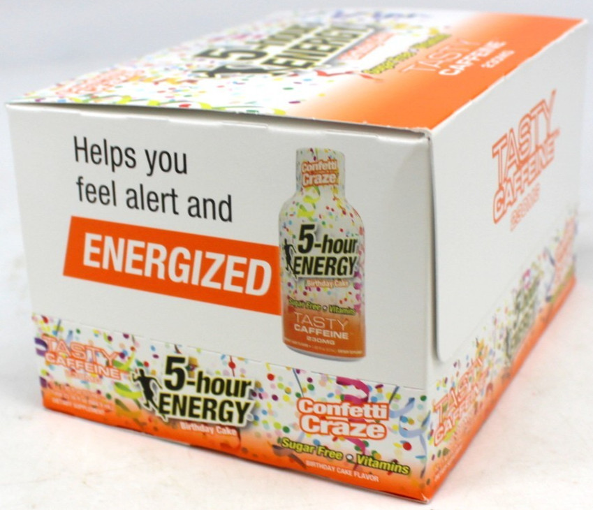 5 Hour Energy Birthday Cake Confetti Craze Extra Strength 12 Count Box 1.93 Oz