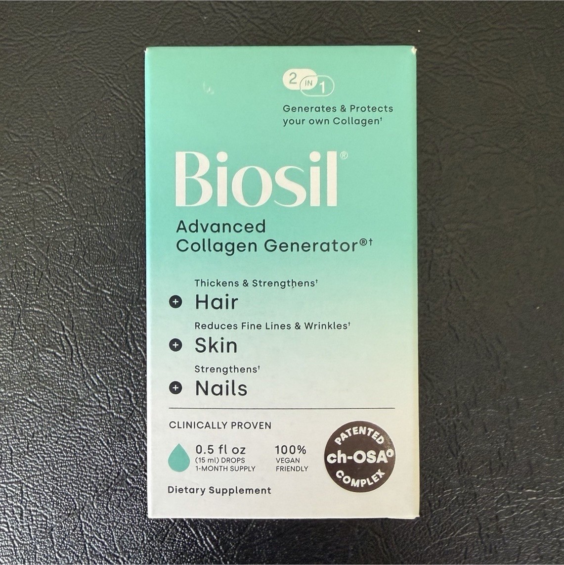 BioSil Advanced Collagen Generator Liquid Drops Hair Skin Nails Vegan 0.5 fl oz